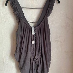 Free People New Romantics Harvest Moon Tank Grey - image 1